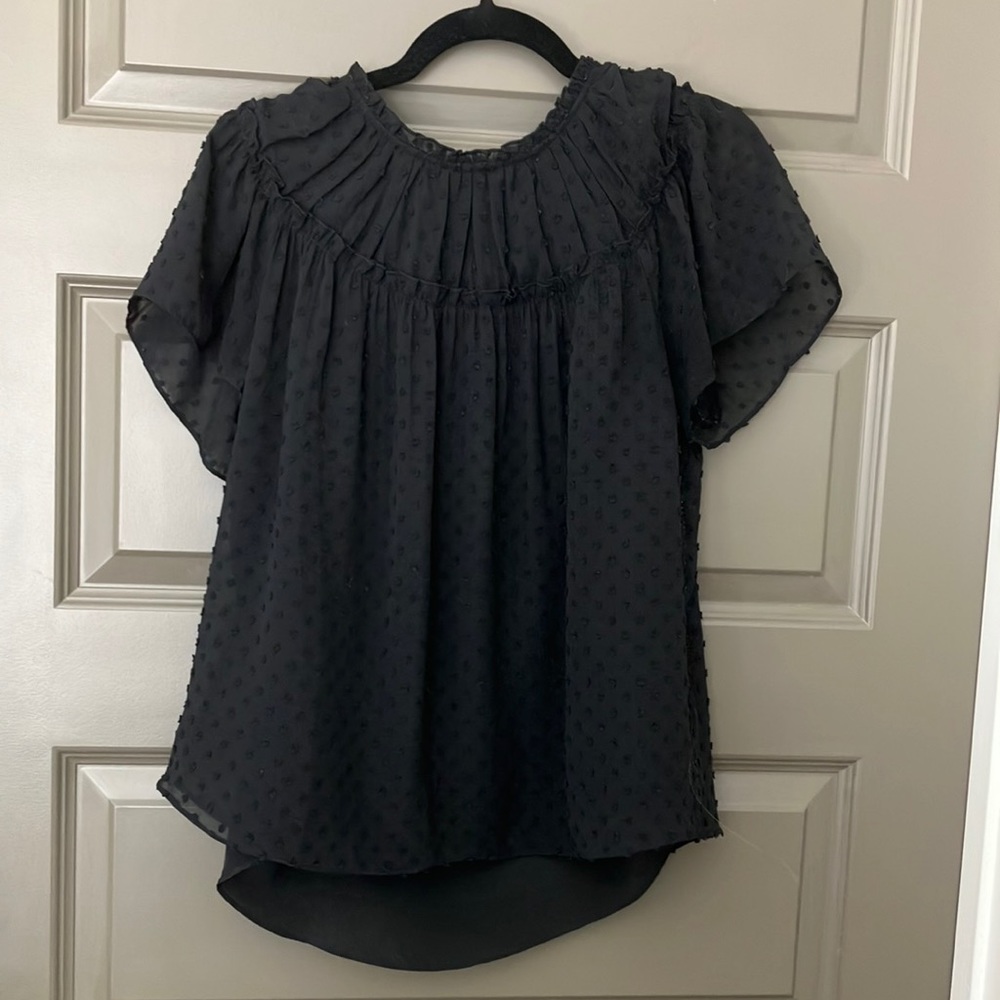 JCrew Black Sheer Blouse - Small